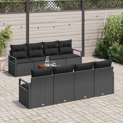 Garten-Sofa-Set 9 pcs Schwarz