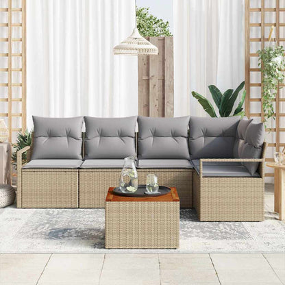 Garten-Sofa-Set 6 pcs Beige und Hellgrau