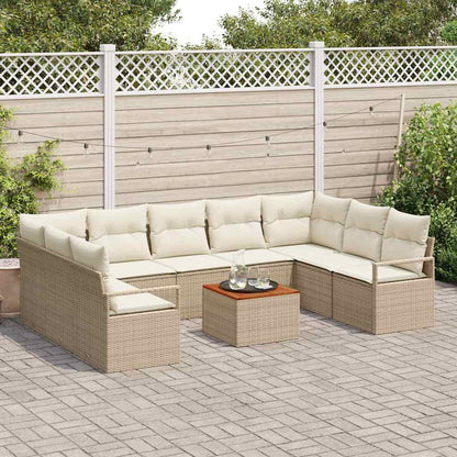 Garten-Sofa-Set 10 pcs Beige und Weiß