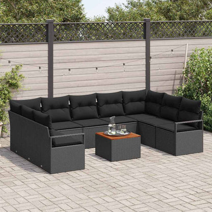 Garten-Sofa-Set 10 pcs Schwarz