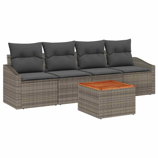 Garten-Sofa-Set 5 pcs Grau