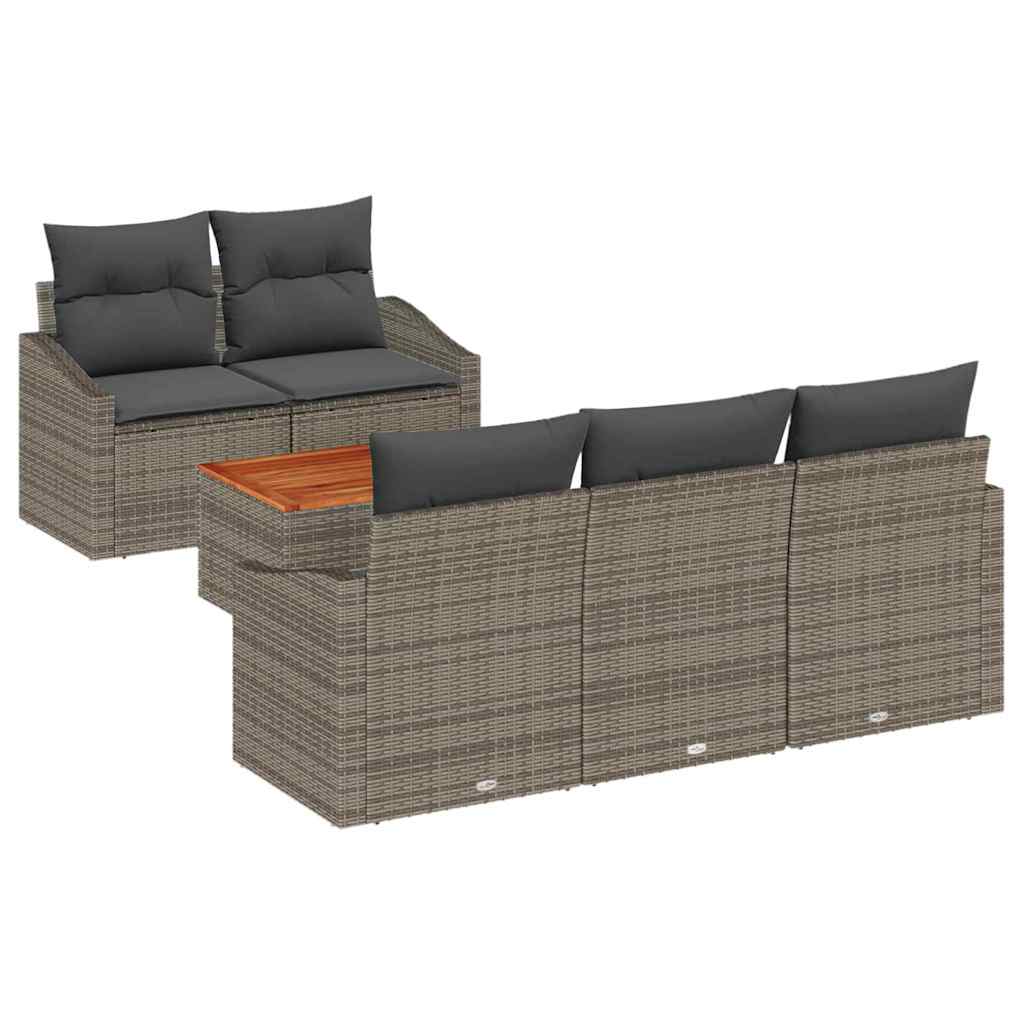 Garten-Sofa-Set 6 pcs Grau