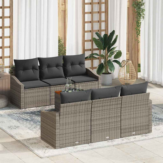 Garten-Sofa-Set 7 pcs Grau