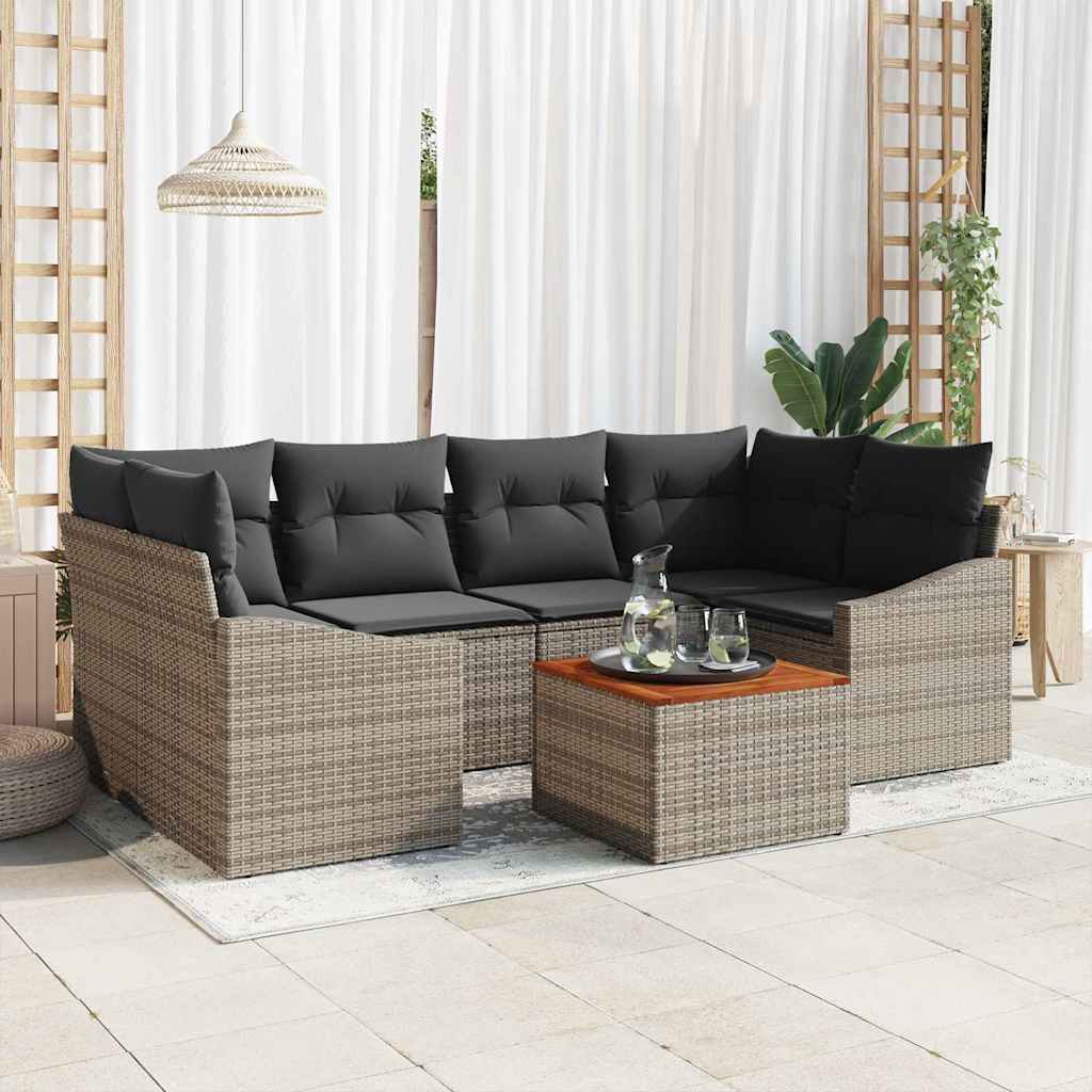 Garten-Sofa-Set 7 pcs Grau