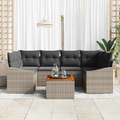 Garten-Sofa-Set 7 pcs Grau