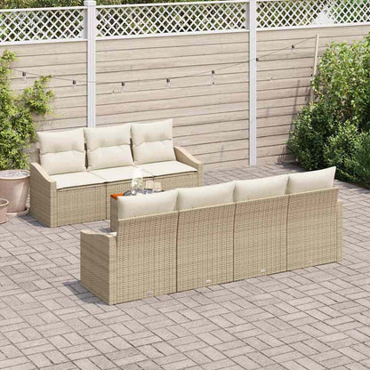 Garten-Sofa-Set 8 pcs Beige und Weiß