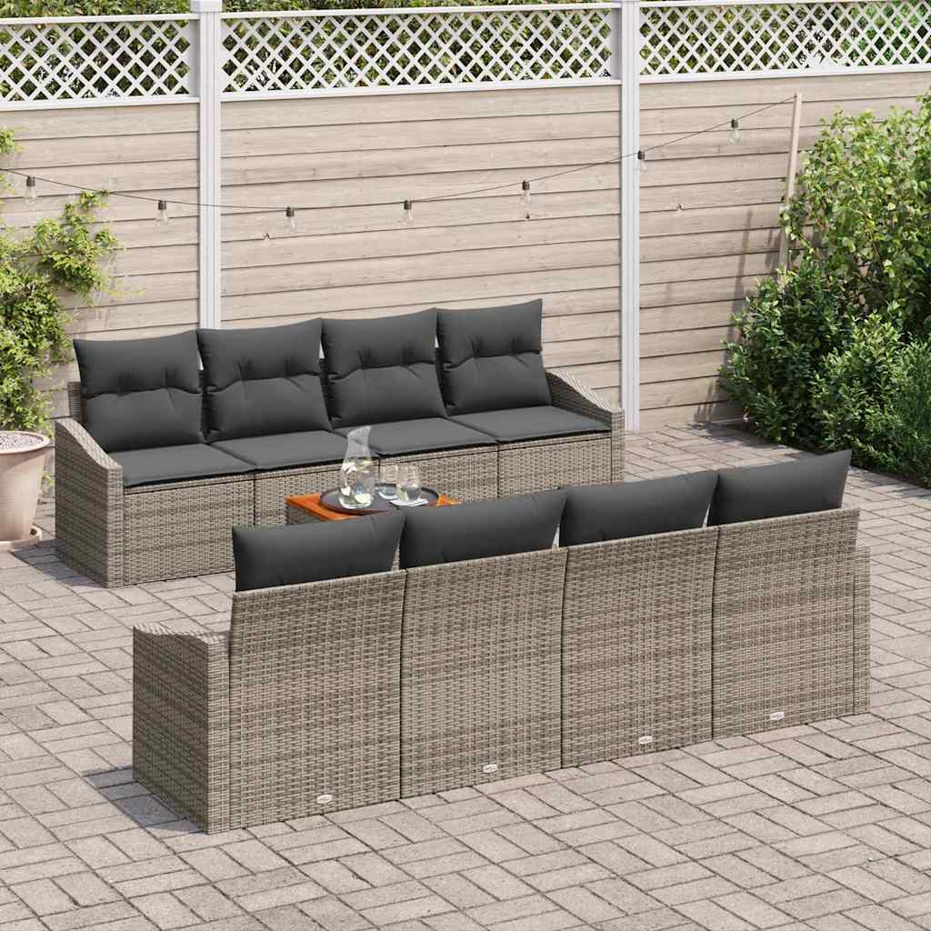 Garten-Sofa-Set 7 pcs Grau