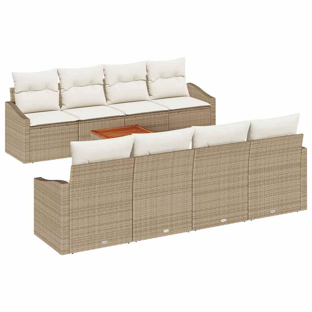 Garten-Sofa-Set 7 pcs Beige und Weiß