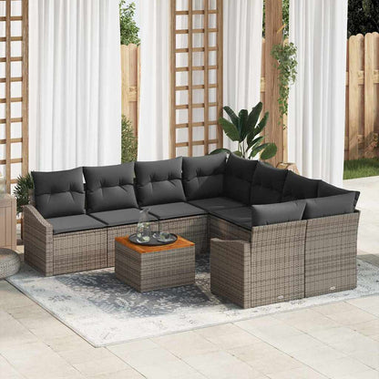 Garten-Sofa-Set 9 pcs Grau