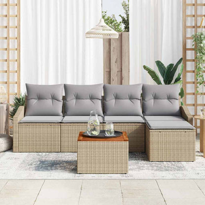 Garten-Sofa-Set 6 pcs Beige und Hellgrau