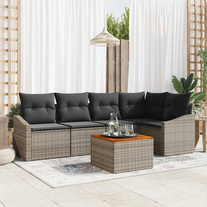 Garten-Sofa-Set 6 pcs Grau