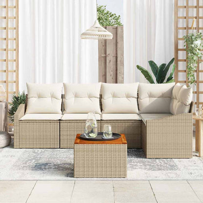 Garten-Sofa-Set 6 pcs Beige und Weiß