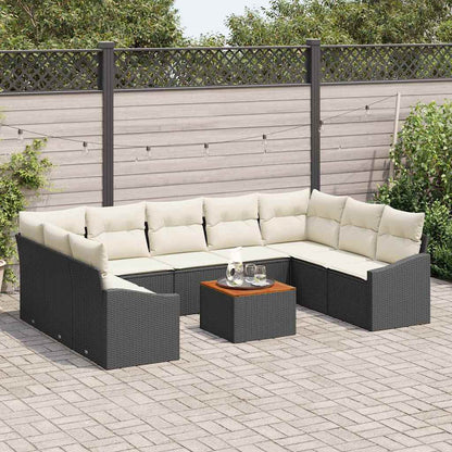 Garten-Sofa-Set 10 pcs Schwarz und Weiß