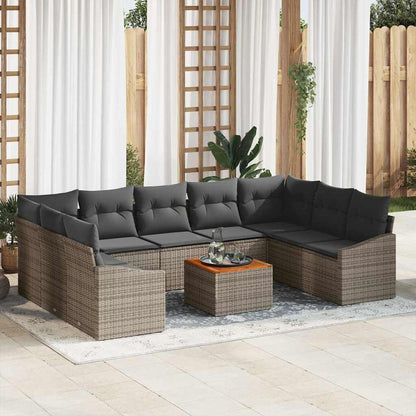 Garten-Sofa-Set 10 pcs Grau