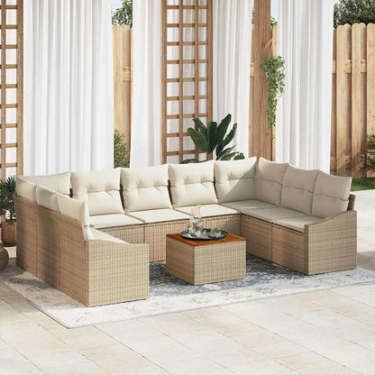 Garten-Sofa-Set 10 pcs Beige und Weiß