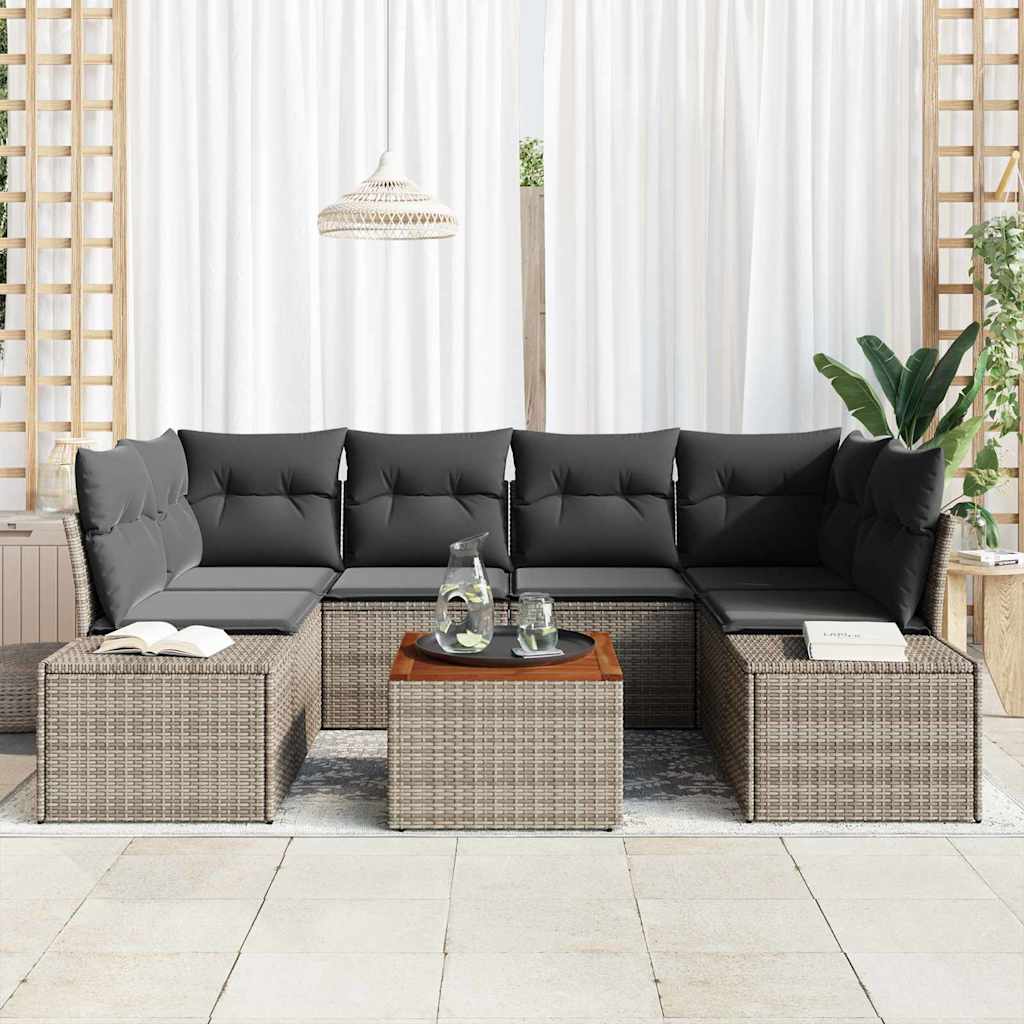 Garten-Sofa-Set 7 pcs Grau
