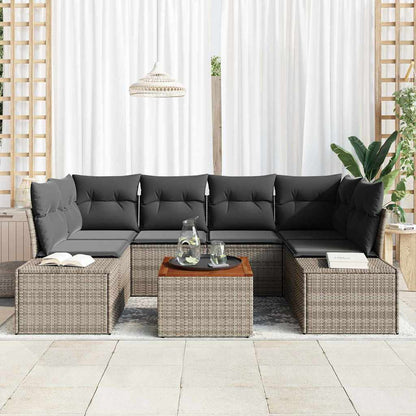 Garten-Sofa-Set 7 pcs Grau