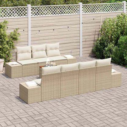 Garten-Sofa-Set 8 pcs Beige und Weiß
