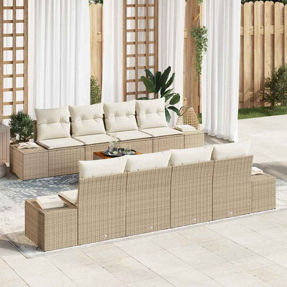 Garten-Sofa-Set 7 pcs Beige und Weiß