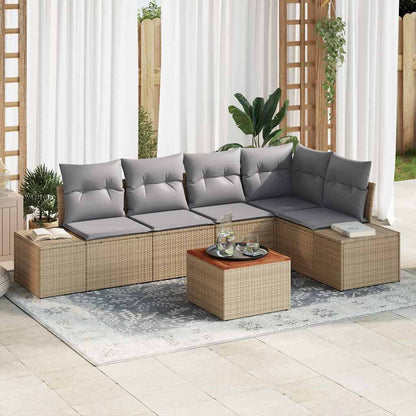 Garten-Sofa-Set 6 pcs Beige und Hellgrau
