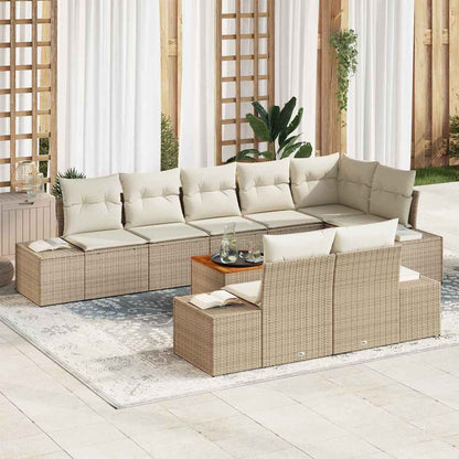 Garten-Sofa-Set 9 pcs Beige und Weiß