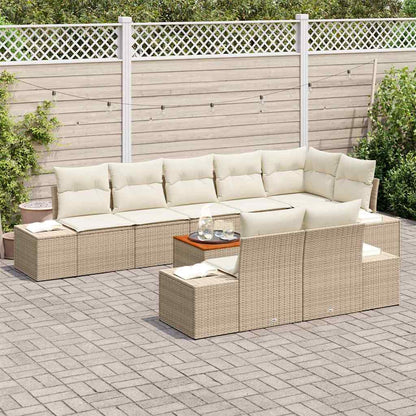 Garten-Sofa-Set 9 pcs Beige und Weiß