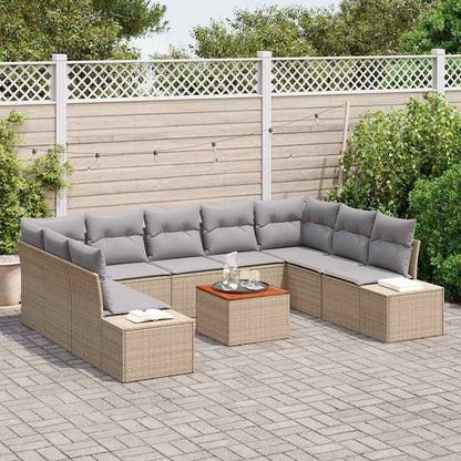 Garten-Sofa-Set 10 pcs Beige und Hellgrau