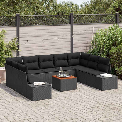 Garten-Sofa-Set 10 pcs Schwarz