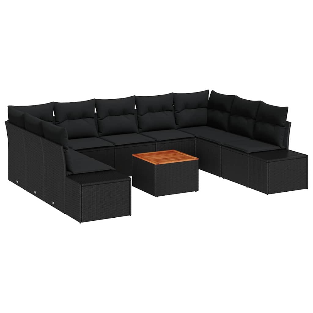 Garten-Sofa-Set 10 pcs Schwarz