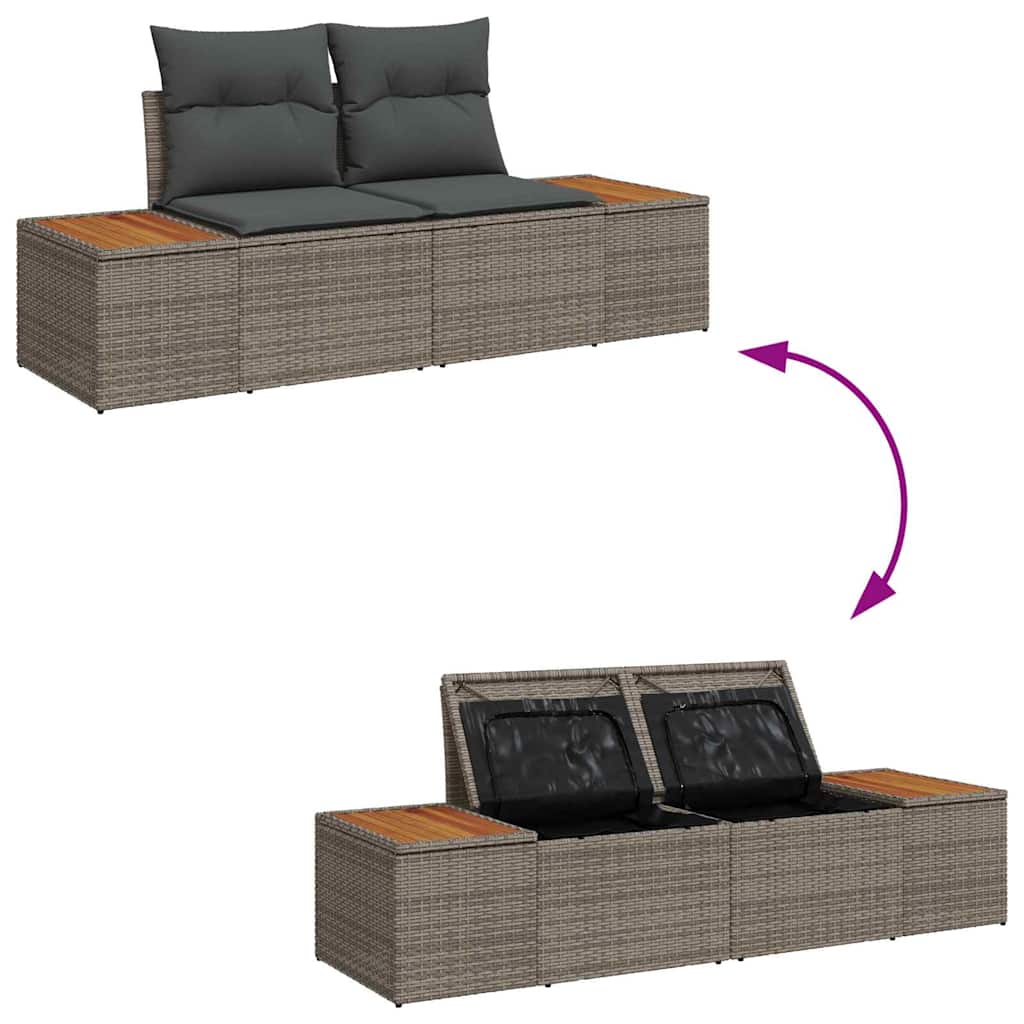 Garten-Sofa-Set 3 pcs Grau 239 x 62 x 85 cm Poly Rattan
