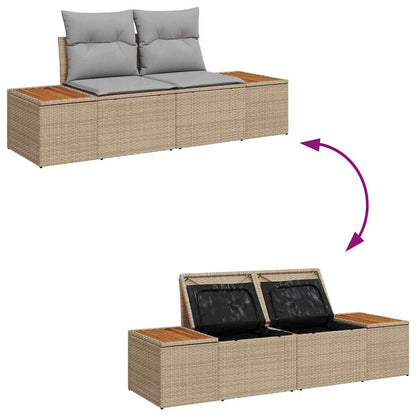 Garten-Sofa-Set 3 pcs Beige und Hellgrau 239 x 62 x 85 cm