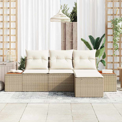 Garten-Sofa-Set 4 pcs Beige und Creme 184 x 62 x 85 cm