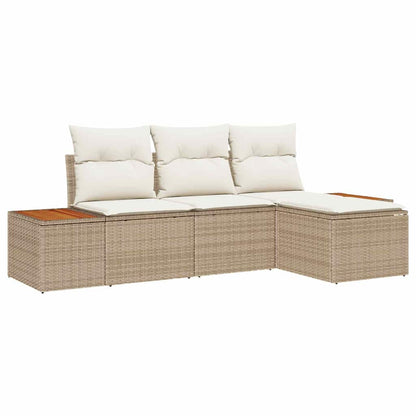Garten-Sofa-Set 4 pcs Beige und Creme 184 x 62 x 85 cm
