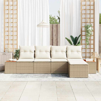 Garten-Sofa-Set 5 pcs Beige und Creme 184 x 62 x 85 cm