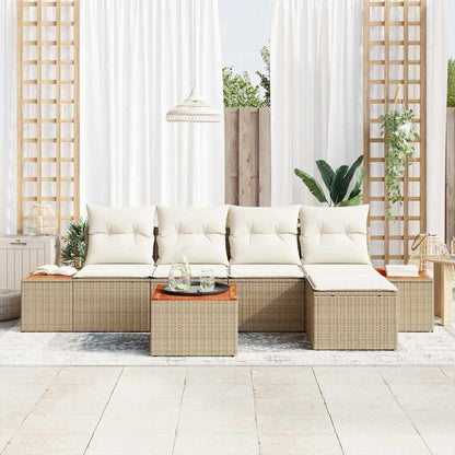 Garten-Sofa-Set 6 pcs Beige und Creme 184 x 62 x 85 cm