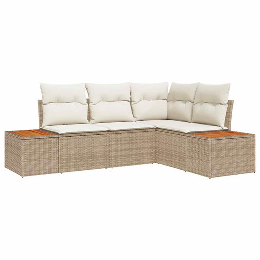Garten-Sofa-Set 4 pcs Beige und Creme 209 x 154 x 85 cm