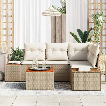 Garten-Sofa-Set 5 pcs Beige und Creme 209 x 154 x 85 cm