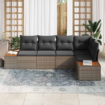 Garten-Sofa-Set 5 pcs Grau 264 x 154 x 85 cm Poly Rattan