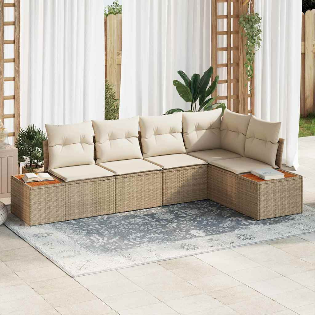 Garten-Sofa-Set 5 pcs Beige und Creme 264 x 154 x 85 cm