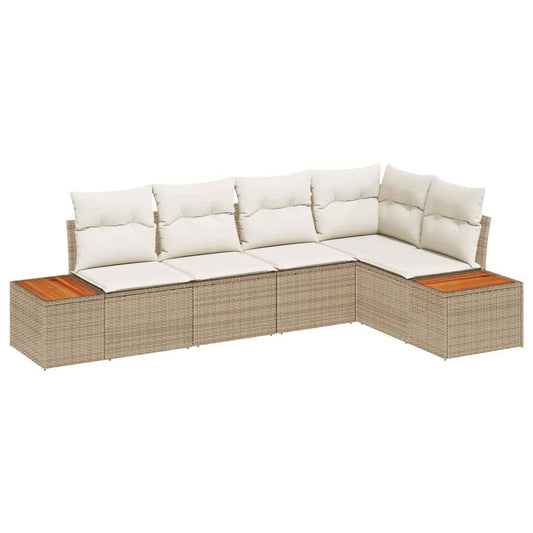 Garten-Sofa-Set 5 pcs Beige und Creme 264 x 154 x 85 cm