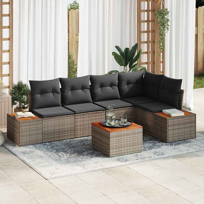 Garten-Sofa-Set 6 pcs Grau 264 x 154 x 85 cm Poly Rattan