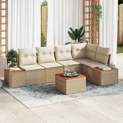 Garten-Sofa-Set 6 pcs Beige und Creme 264 x 154 x 85 cm