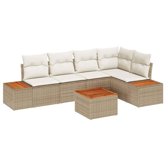 Garten-Sofa-Set 6 pcs Beige und Creme 264 x 154 x 85 cm