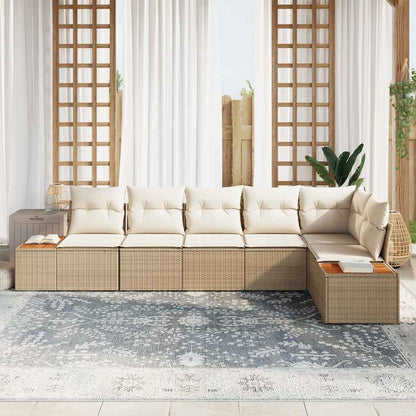 Garten-Sofa-Set 6 pcs Beige und Creme 319 x 154 x 85 cm