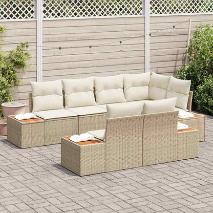 Garten-Sofa-Set 7 pcs Beige und Creme 264 x 154 x 85 cm