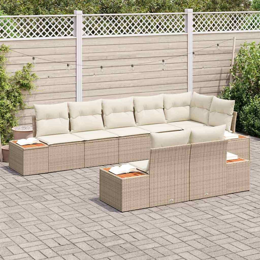 Garten-Sofa-Set 8 pcs Beige und Creme 319 x 154 x 85 cm