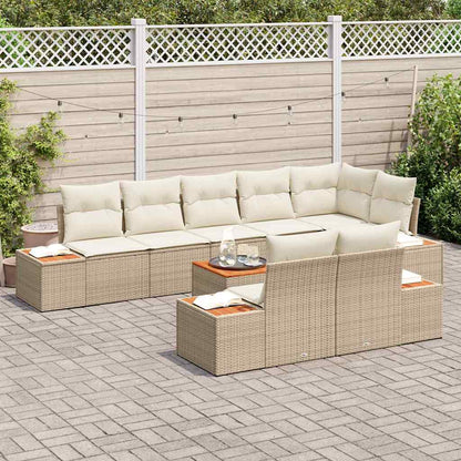 Garten-Sofa-Set 9 pcs Beige und Creme 319 x 154 x 85 cm