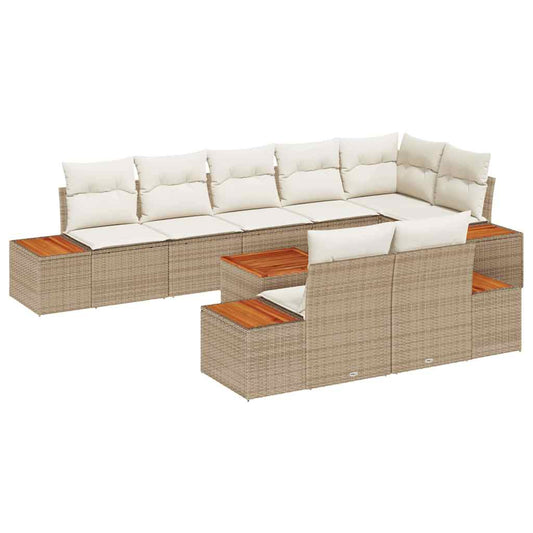 Garten-Sofa-Set 9 pcs Beige und Creme 319 x 154 x 85 cm