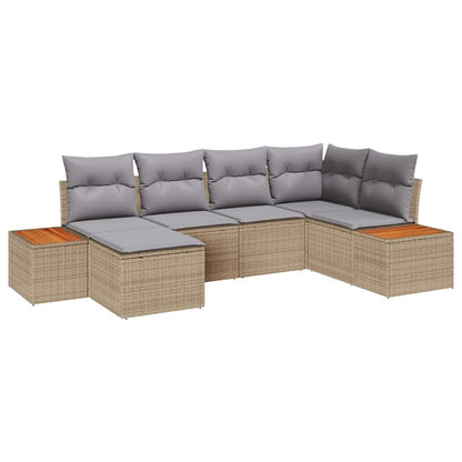 Garten-Sofa-Set 6 pcs Beige und Hellgrau 264 x 154 x 85 cm