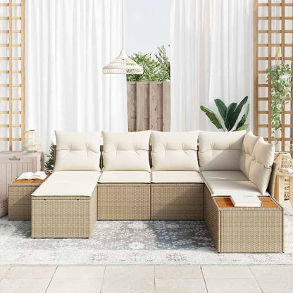 Garten-Sofa-Set 6 pcs Beige und Creme 264 x 154 x 85 cm